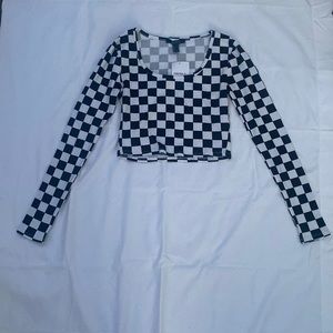 Forever 21 Checkered Print Crop Top
